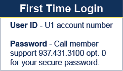 Universal 1 credit Union online banking first time login