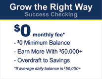 U1 Success Checking business account with $0 monthly fee. 